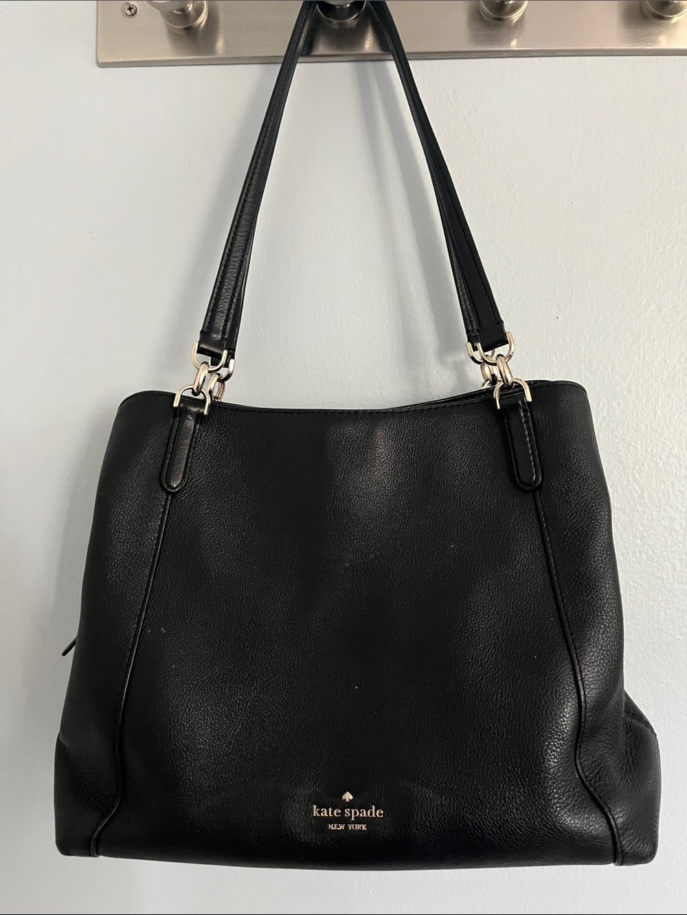 Kate Spade Black Cobble Hill Leather Three Compartment Satchel